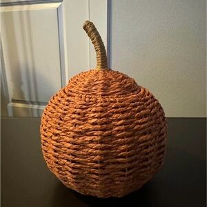 Woven Pumpkin Basket - Orange